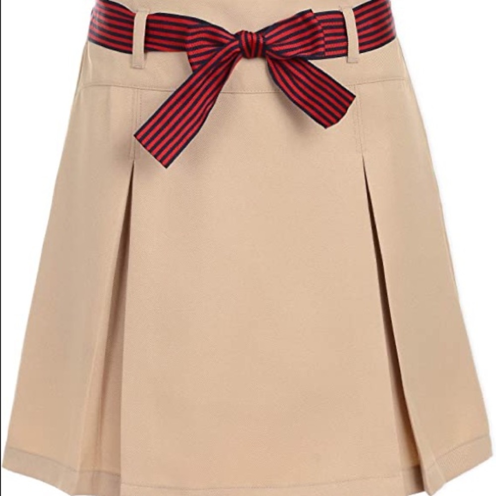 NWT Nautica Uniform 12 Khaki Pleated Skirt